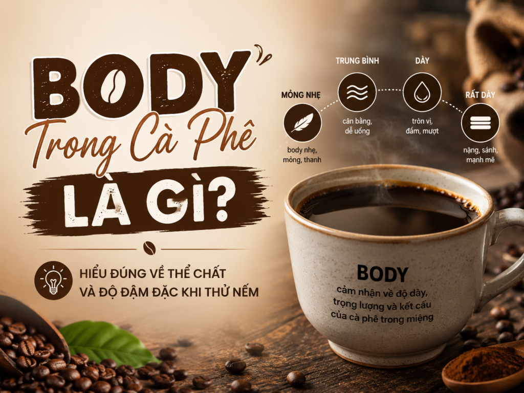 Body Trong Cà Phê Là Gì? Hiểu Đúng Về Thể Chất Và Độ Đậm Đặc Khi Thử Nếm