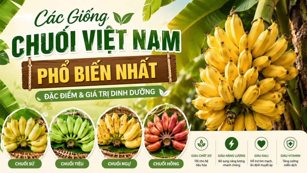 Các Giống Chuối Việt Nam Phổ Biến Nhất: Đặc Điểm & Giá Trị Dinh Dưỡng