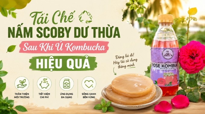 Tái Chế Nấm SCOBY Dư Thừa Sau Khi Ủ Kombucha Hiệu Quả