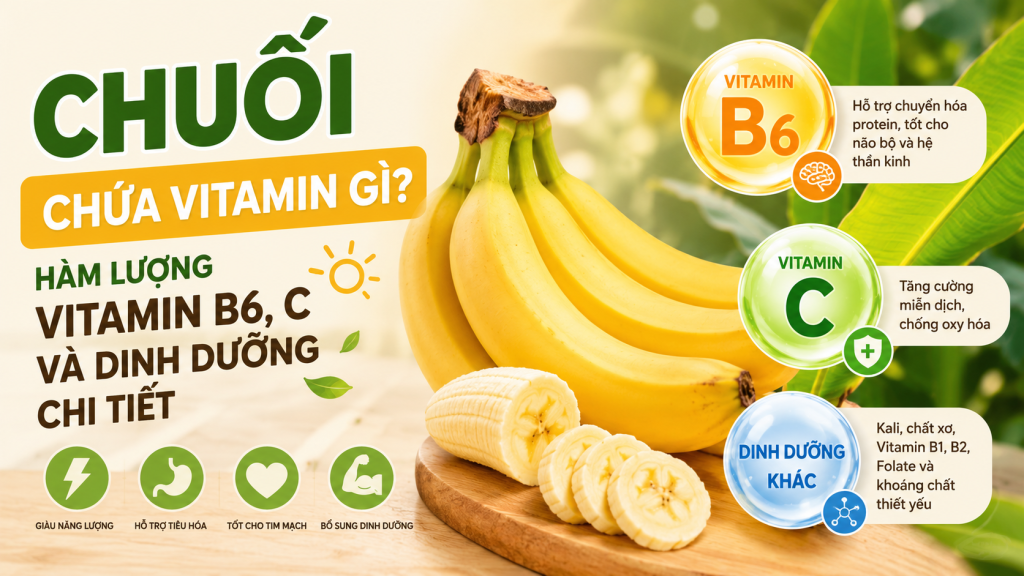 Chuối Chứa Vitamin Gì? Hàm Lượng Vitamin B6, C Và Dinh Dưỡng Chi Tiết