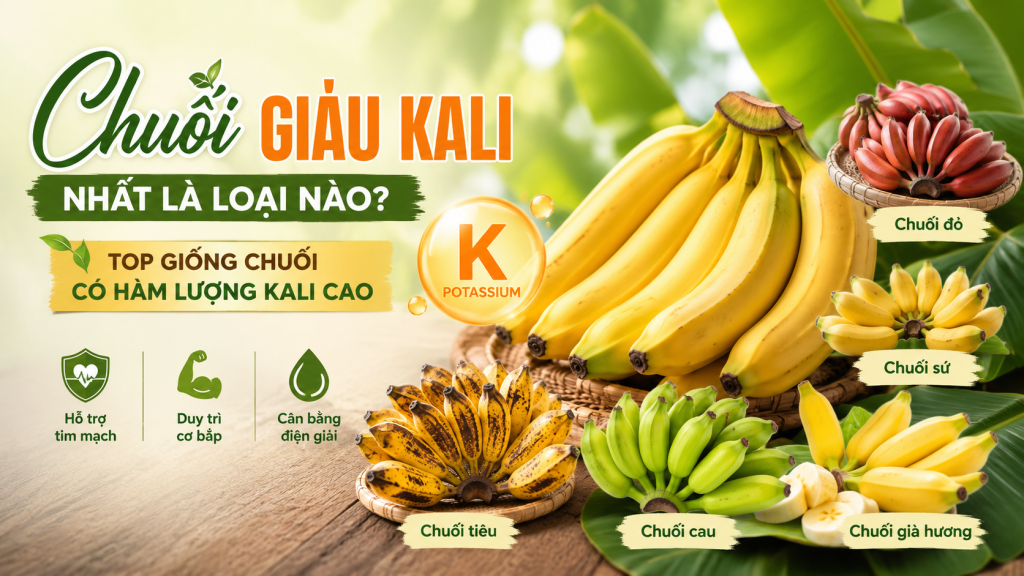 Chuối Giàu Kali Nhất Là Loại Nào? Top Giống Chuối Có Hàm Lượng Kali Cao
