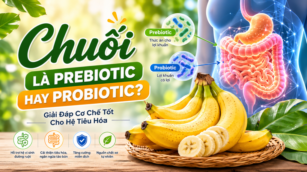 Chuối Là Prebiotic Hay Probiotic? Giải Đáp Cơ Chế Tốt Cho Hệ Tiêu Hóa