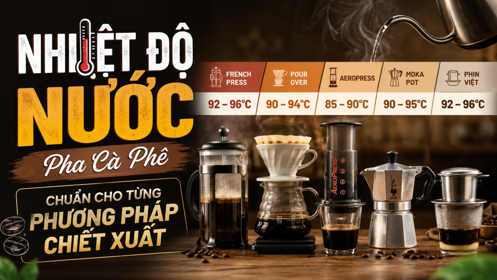 Nhiệt Độ Nước Pha Cà Phê Chuẩn Cho Từng Phương Pháp Chiết Xuất